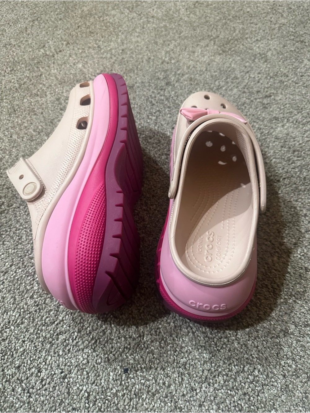CROCS Pink Ombre Clog Platform Sandals